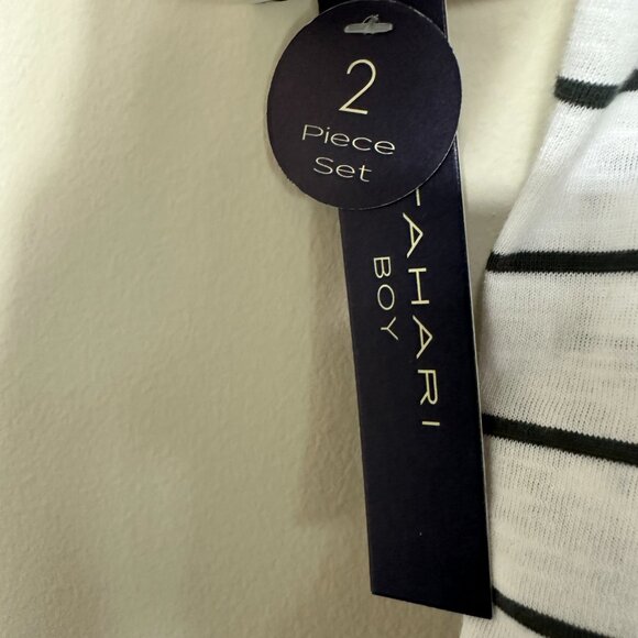 NWT Tahari 2 Pc Set Short Sleeve Henley and Khaki Elastic Waist Shorts Boys 3T - Picture 8 of 12